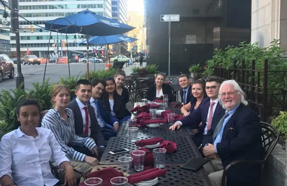 Griffith College Brehon Law Society interns in Philadelphia with Judge James Lynn