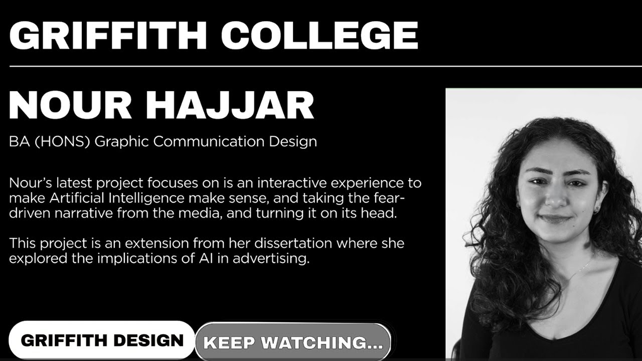 Preview image for the external video "Griffith College | Graphic Communication Design Graduates 2025 | Nour Hajjar Testimonial".