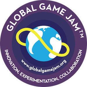 The Global Game Jam is coming Global Game Jam logo, a globe with a yellow band floating around it; the text underneath says "Innovation, Experimentation, Collaboration," and includes the event's url at globalgamejam.org
