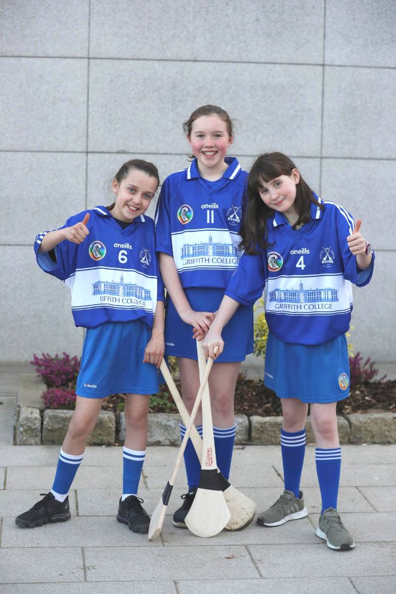Players from Kevin's Camogie pose on the Griffith College Dublin campus Players from Kevin's Camogie pose on the Griffith College Dublin campus