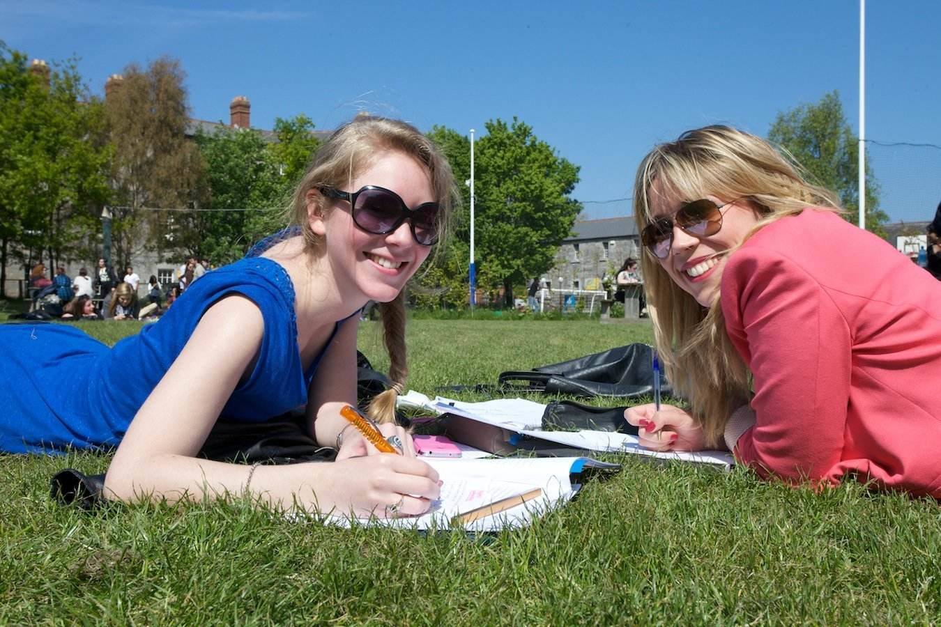 Law Students studying outdoors Law Students studying outdoors