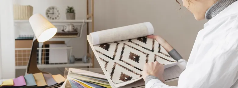 Woman holding patterns