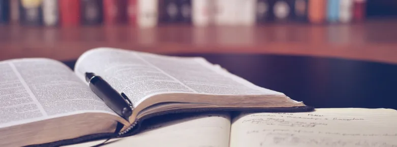 Open books in a Library study Session