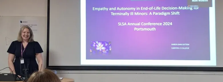 karen sutton at a conference