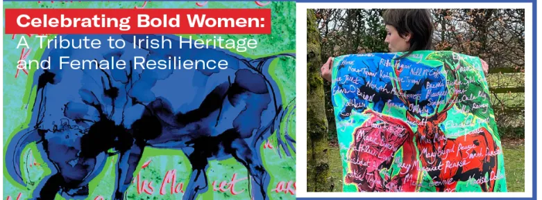 Bold Women silk scarf artwork images banner