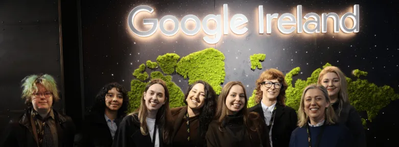 Graphic Design students posing for a photo at Google