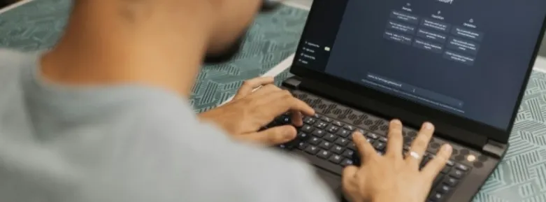 a person using a laptop
