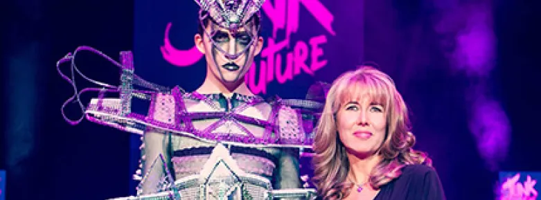 Mariusz Malon, winner of Junk Kouture, pictured with Jane Leavey