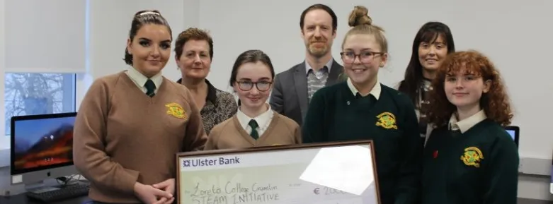 Loreto College Crumlin students and Griffith College staff in the new computer lab