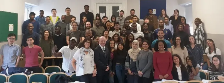 Tom Maguire with Griffith's MSc in Accounting & Finance students