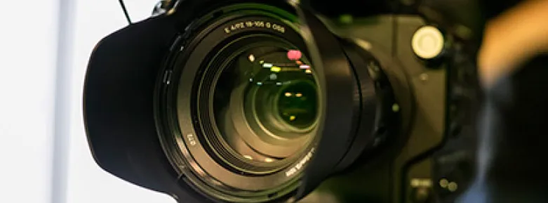 Video camera in Griffith College's tv studio