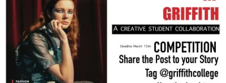 Poster created by Griffith students with instructions on how to win tickets to OFFSET