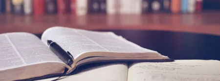 Open books in a Library study Session