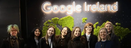 Graphic Design students posing for a photo at Google