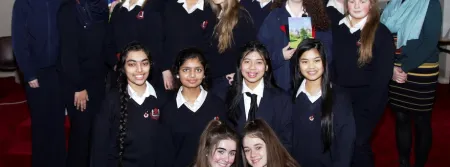 Students from St. Vincent's at the presentation of their award