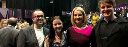 Griffith College students with Claire Byrne