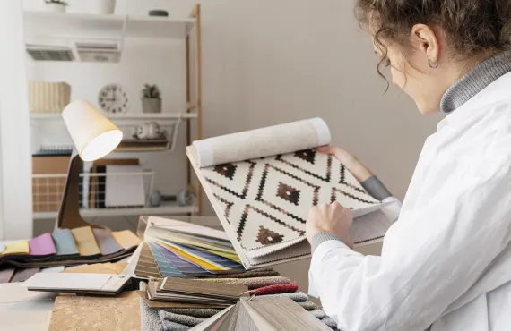 Woman holding patterns