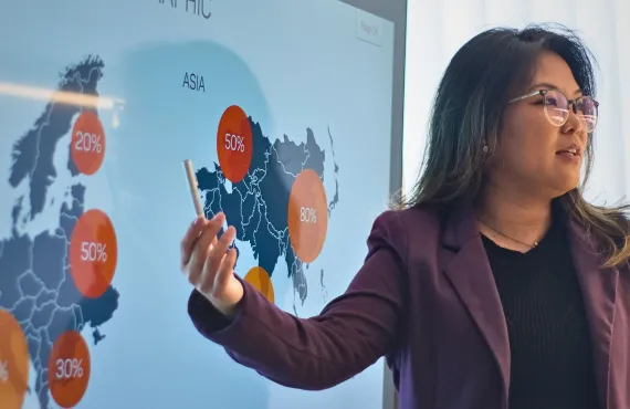 Tourism business - person doing presentation