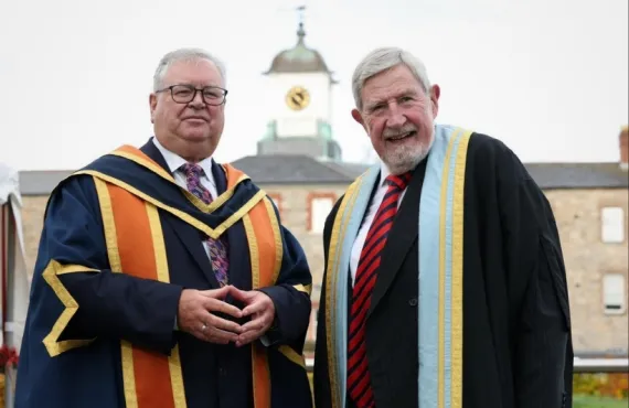 Joe Duffy Receiving Award at Griffith College Dublin