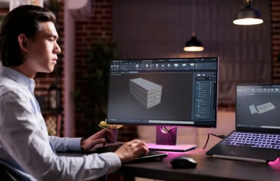 Person working on a laptop