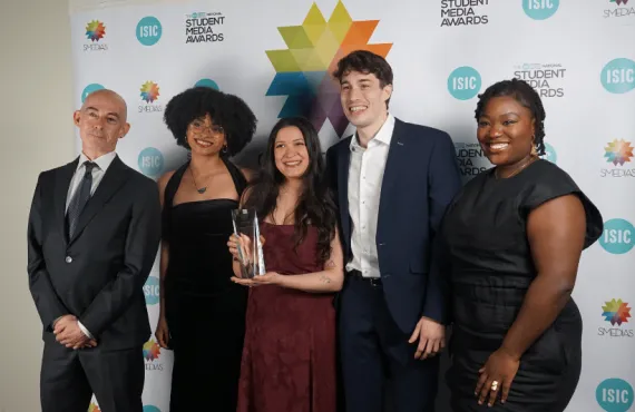 a group of smedia winners posing for a photo