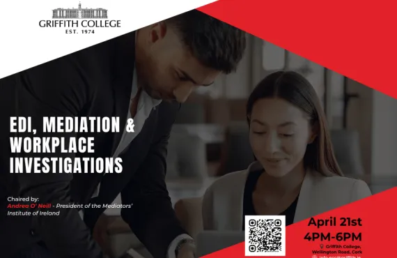 two professionals man and woman talking