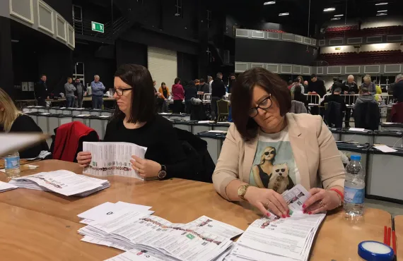 General Election Count 2020. Image credit Betia Rodrigues