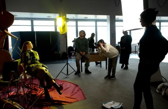 Students creating the Made in Griffith campaign