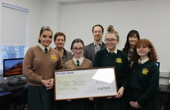 Loreto College Crumlin students and Griffith College staff in the new computer lab