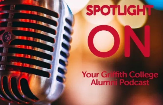 spotlight on logo with microphone