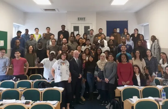 Tom Maguire with Griffith's MSc in Accounting & Finance students
