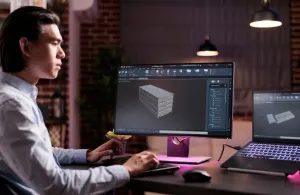 Person working on a laptop