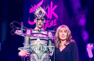 Mariusz Malon, winner of Junk Kouture, pictured with Jane Leavey