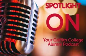 spotlight on logo with microphone