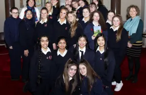 Students from St. Vincent's at the presentation of their award