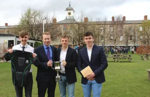 ROC Protection, winners, with Seamus Fitzpatrick, Head of Business Faculty at the Griffith College Business Enterprise Competition 2017