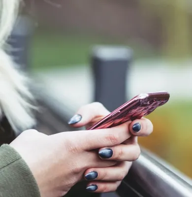 a person holding a cell phone