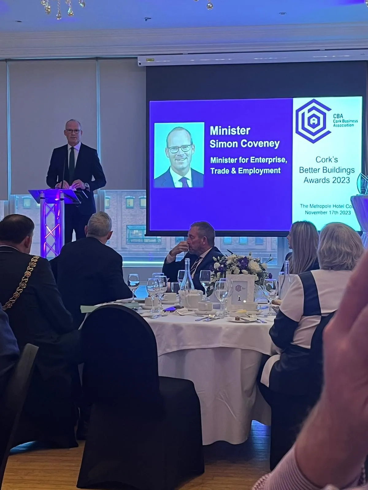 Simon Coveney at the Better Building Awards 2023