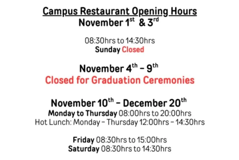 Gather and Gather November and December 2025 opening hours