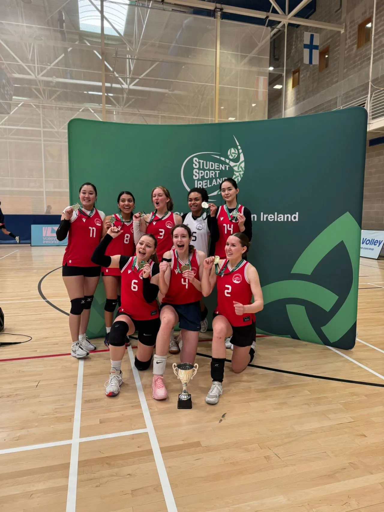 a group of people on a court