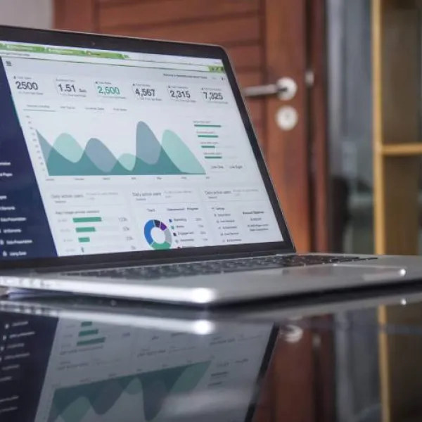 A computer screen showing graphs and data