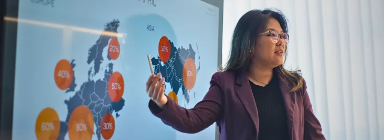 Tourism business - person doing presentation