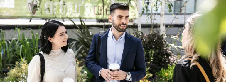 business student in formal attire