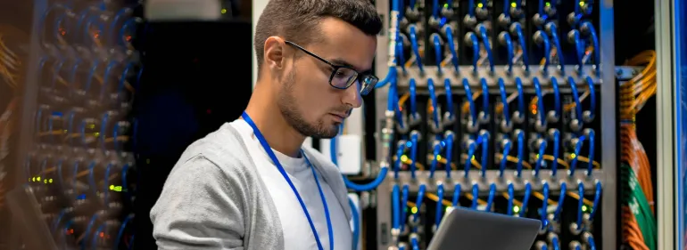Person working on a laptop