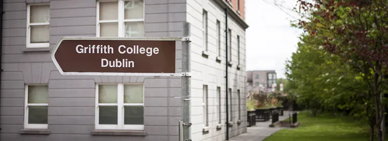 Outside Griffith Halls of Residence