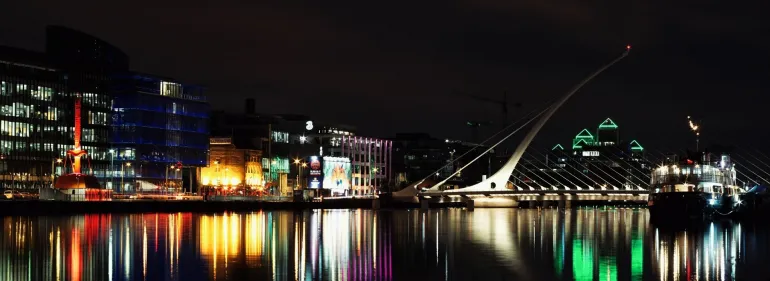 Dublin's River Liffey at night