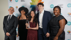 a group of smedia winners posing for a photo