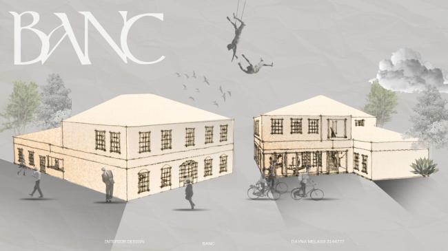 rendered Image showing the exterior of the hotel with people standing outside.