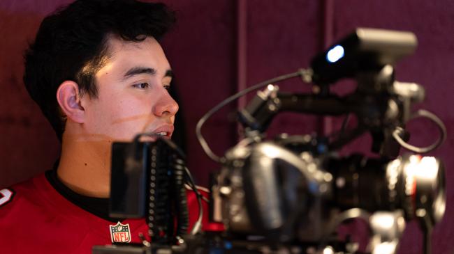 Ivan Chavira (DoP / co-director) operating a camera on the set of Only Way Out is Through (Gentle Threats, Chapter 2). 