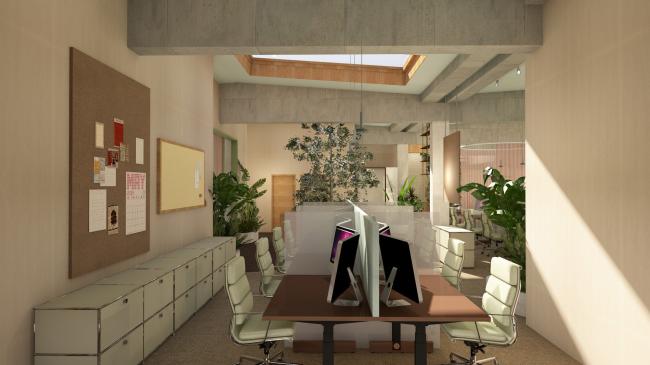 a living room filled with furniture and a mirror